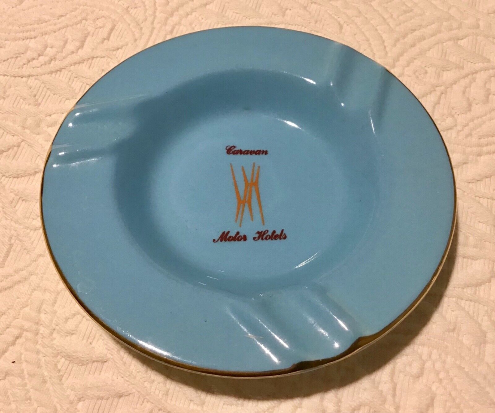 CARAVAN MOTOR HOTELS BLUE ASHTRAY HYCROFT MEDICINE HAT ALBERTA