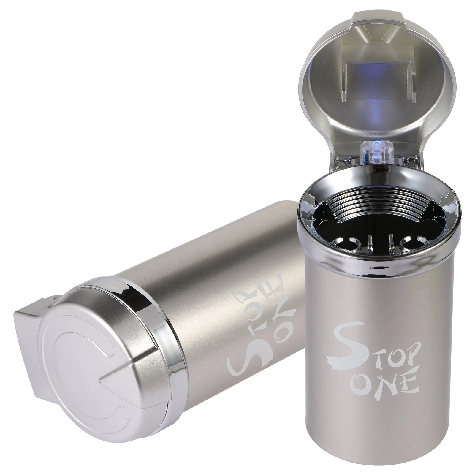 STOP ONE Car Ashtray, Portable Ashtray, CA-541 Auto Ash Tray with Lid and Led, S