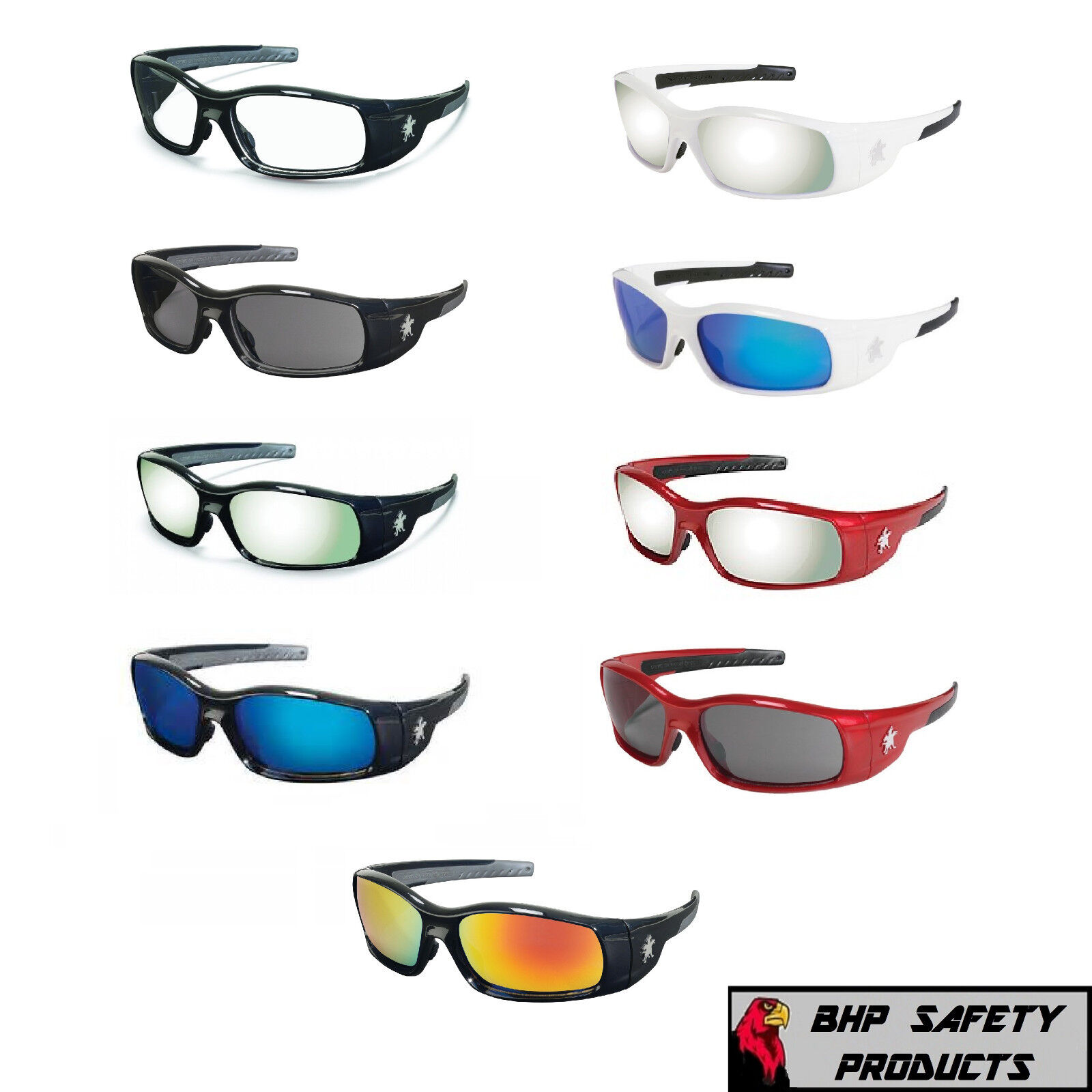 MCR CREWS SWAGGER SAFETY GLASSES SUNGLASSES WORK SPORT EYEWEAR ANSI Z87 1/PAIR