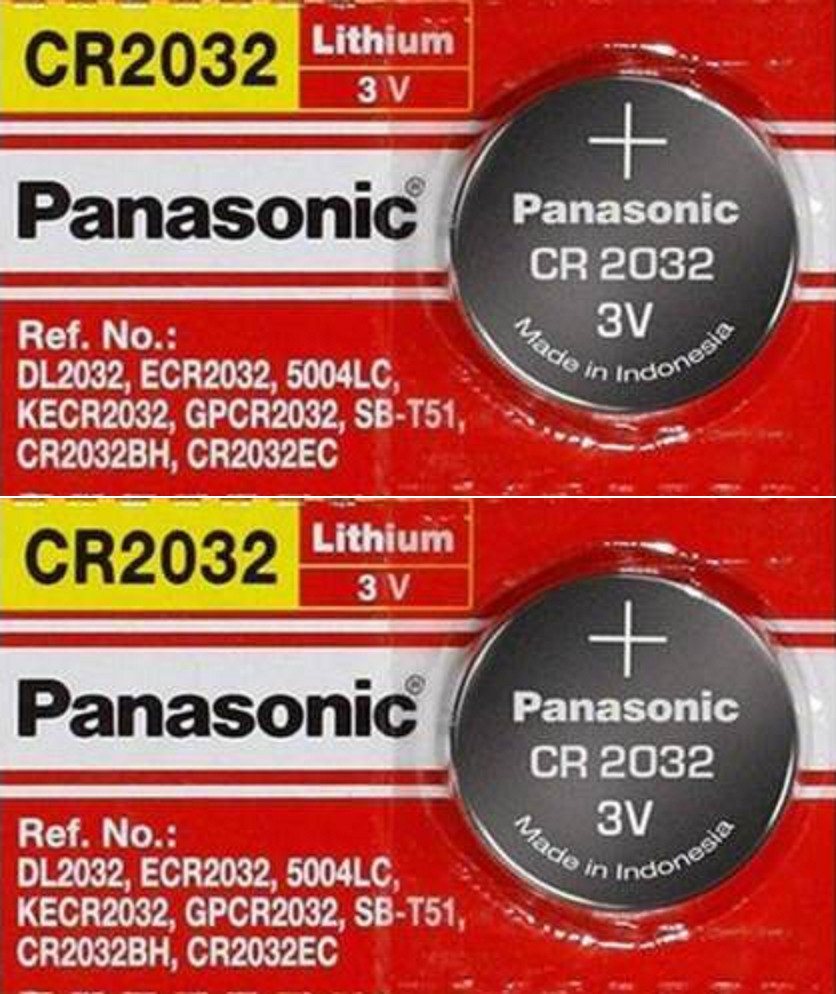 2 x SUPER FRESH Panasonic CR2032 CR 2032 Lithium Battery 3V Coin Cell Exp. 2030