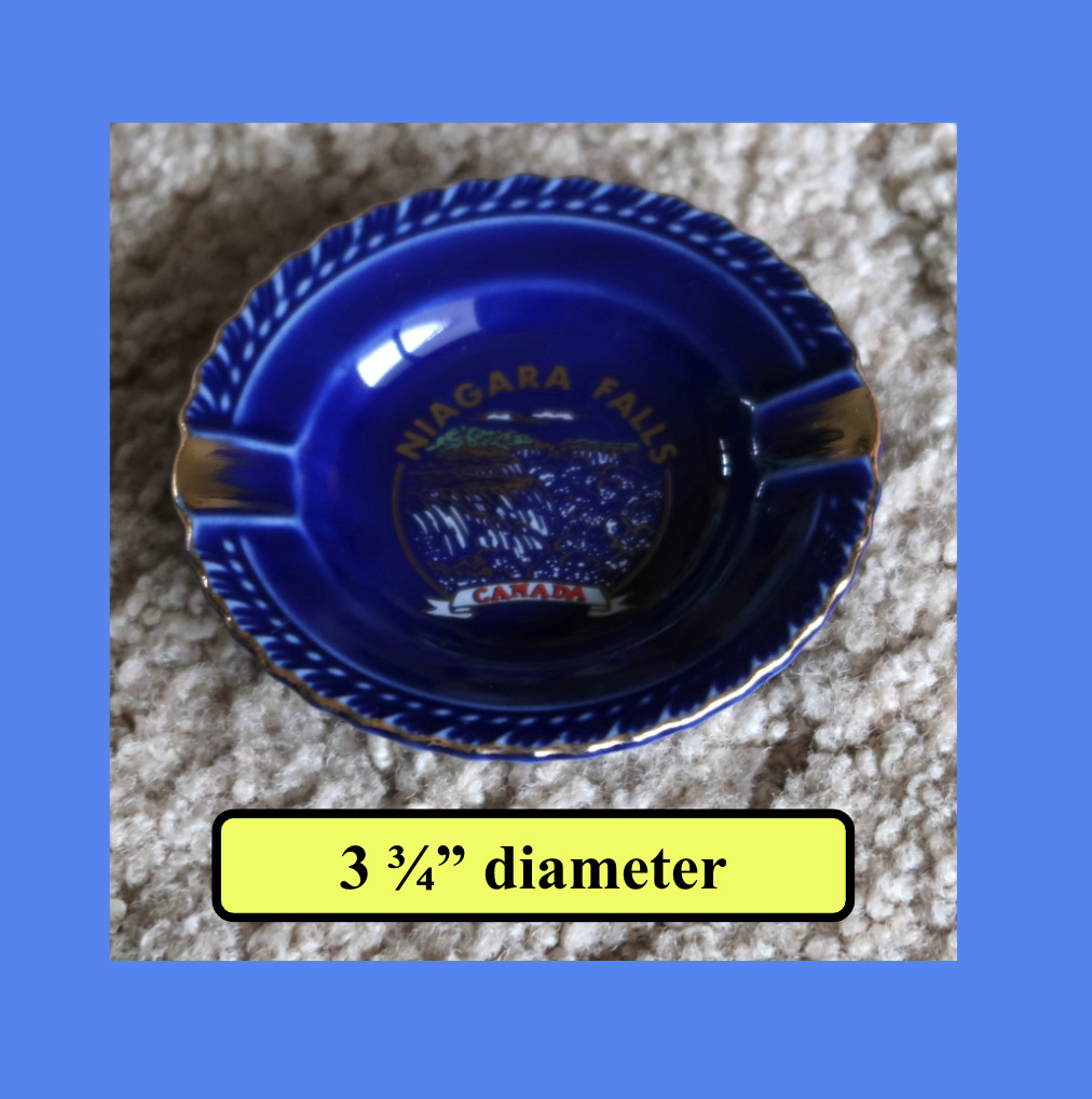 ☀️  vintage Niagara Falls in CANADA ceramic round cigar ashtray cigarette JAPAN