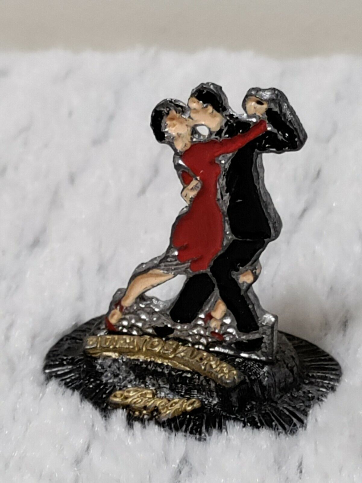 Metal Buenos Aires Small Dancing Pair TANGO Figurine Vintage