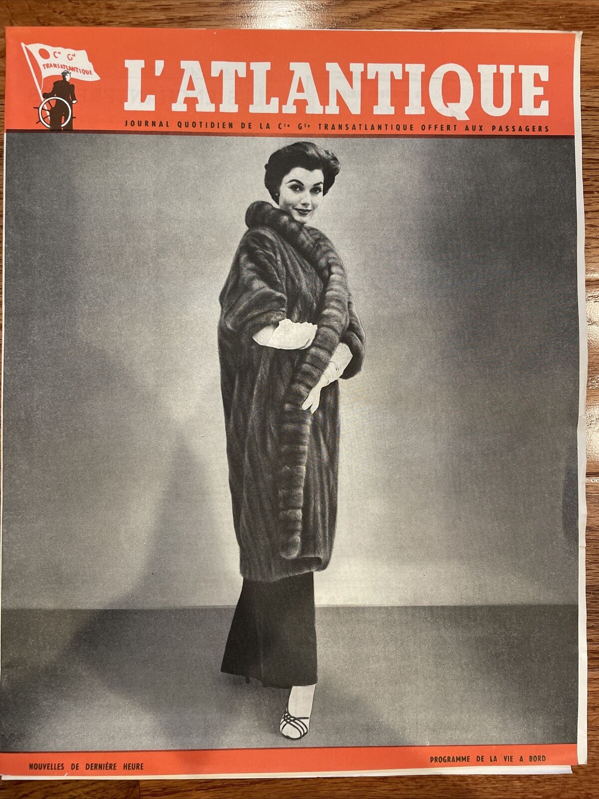 L'ATLANTIQUE SS Liberte RECORD & PROGRAM - 24 Jan 1956 - First Class Programme