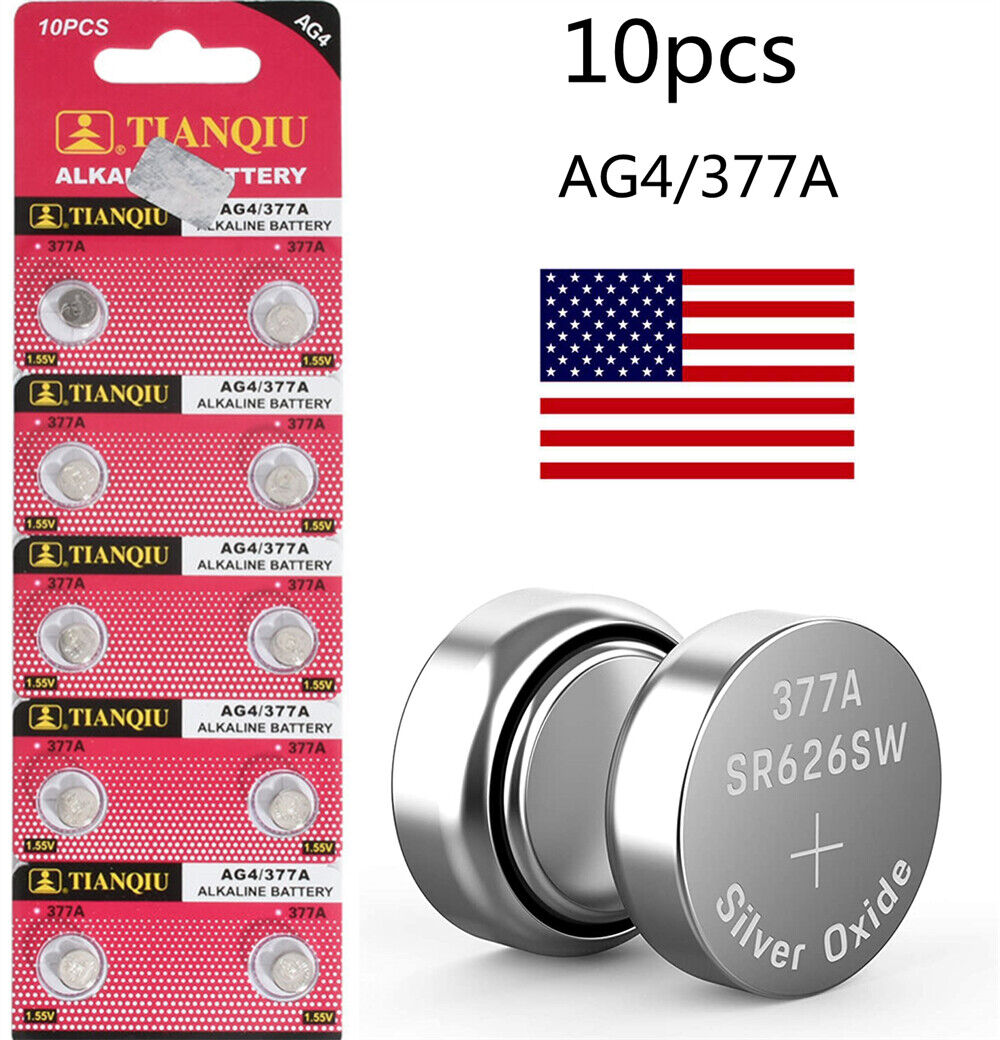 10x SR626SW 377 377A 376 AG4 LR626 1.55V Batteries For Watch Battery Replacement