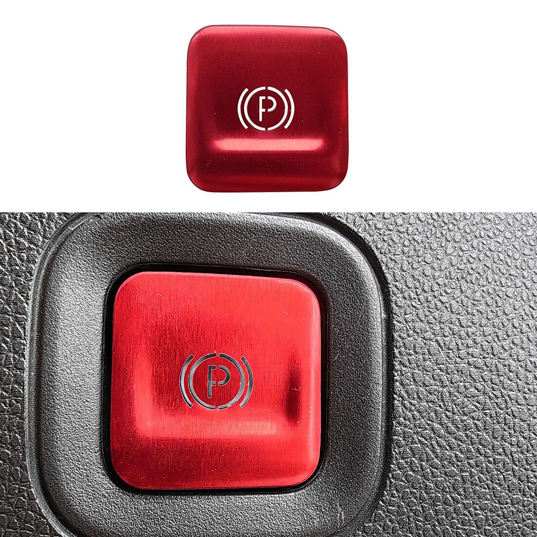 red Electronic Parking Brake Button Ring Trim Fit for Chevy Silverado 1500