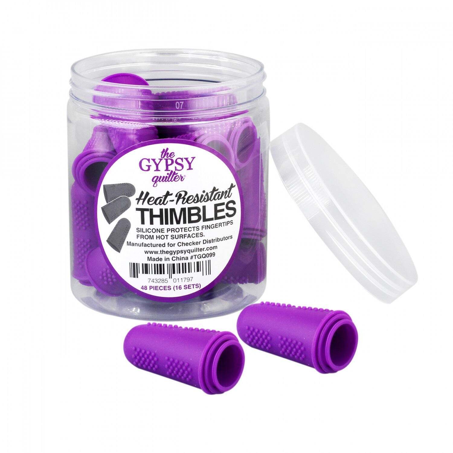 Heat Resistant Thimbles from The Gypsy Quilter, PURPLE. 3 Sizes in 1 Set #TGQ099