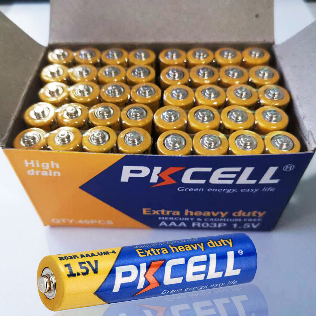 40Pcs AAA Batteries Extra Heavy Duty 1.5V R03P E92 Carbon-Zinc for String Lights