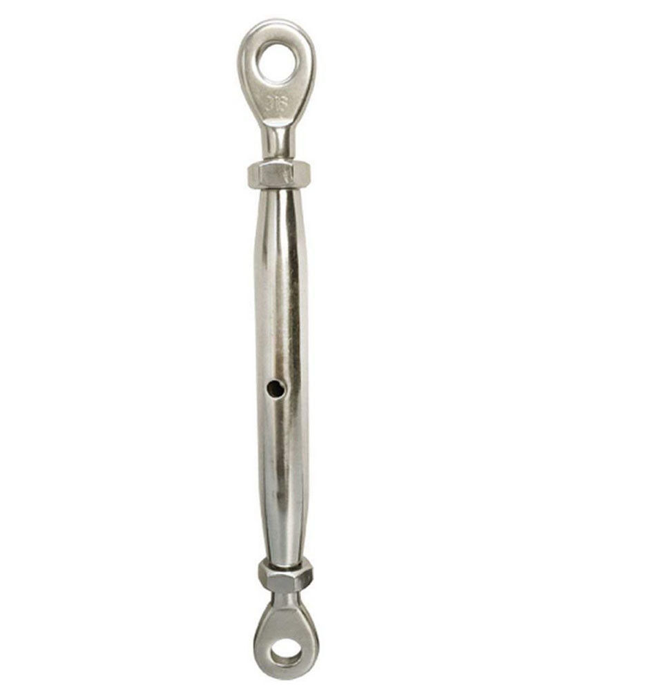 Marine Solid Stainless Steel 316 Closed Body Turnbuckle EYE/EYE 3/8 Inch