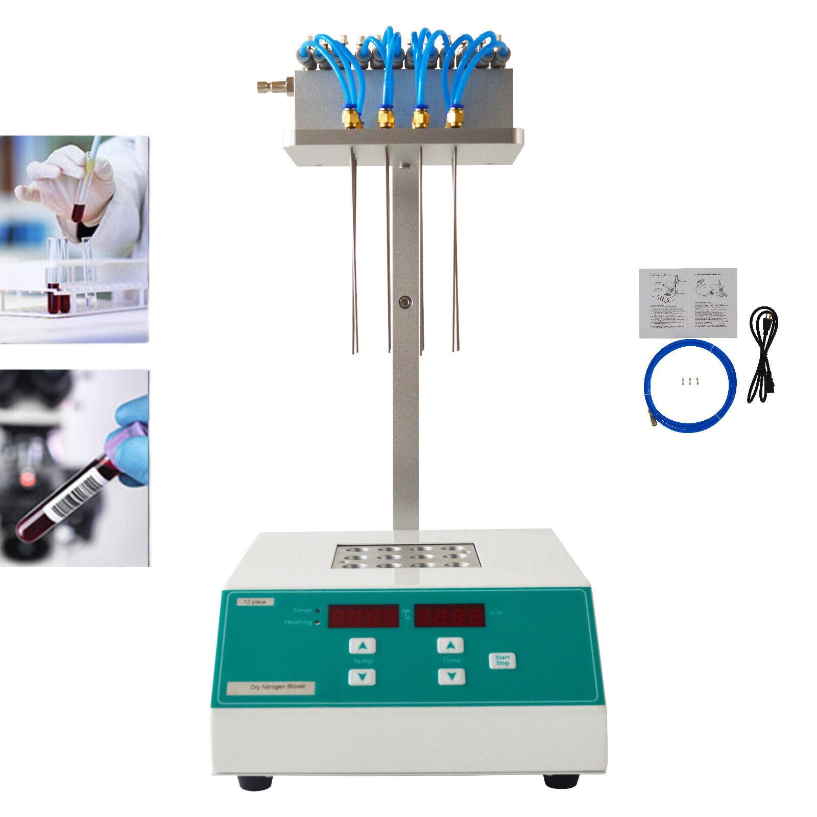Termovap Sample Concentrator Evaporator Lab Nitrogen Pressure Blower 12-Hole