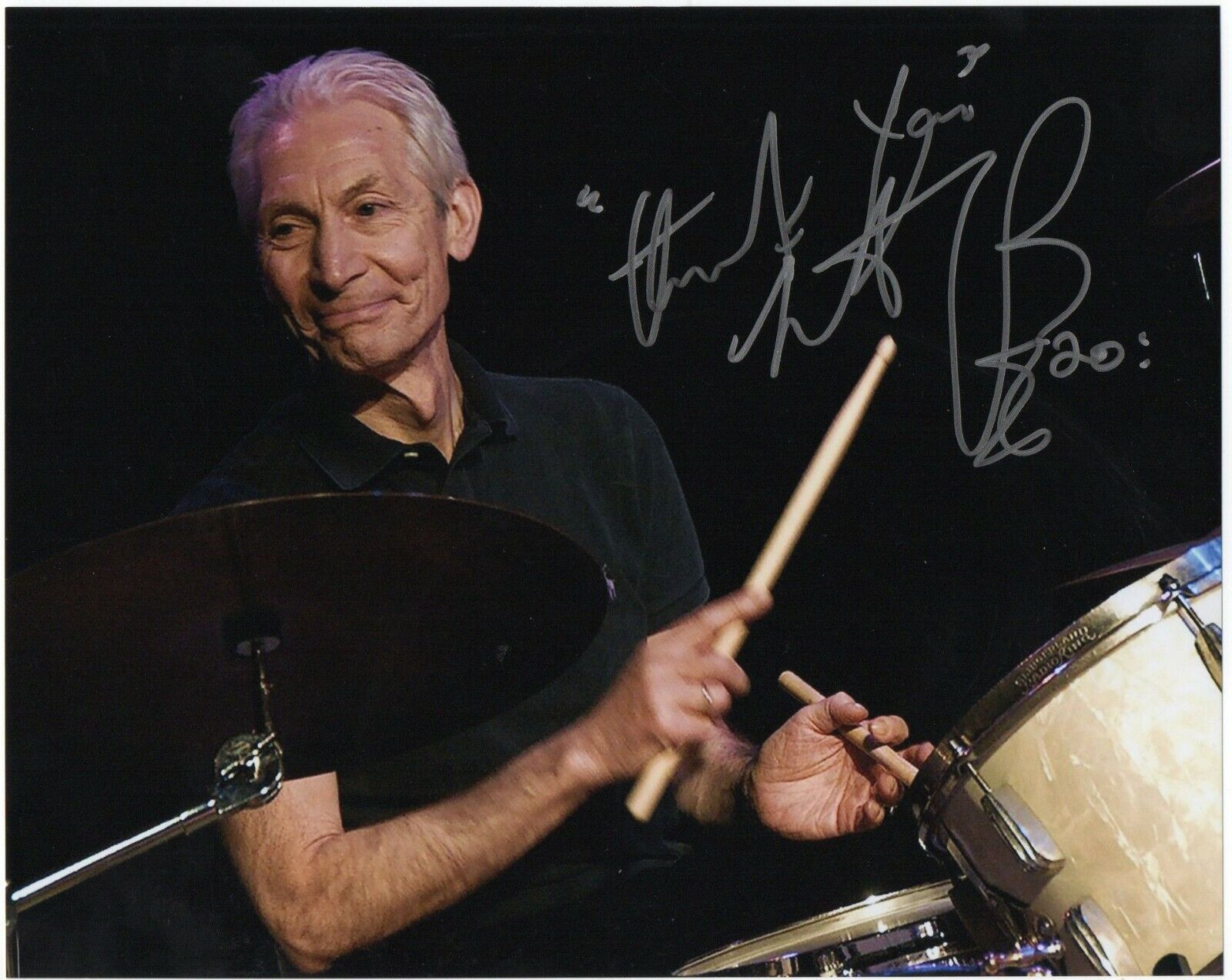 Charlie Watts Rolling Stones  reproduction photo and Re-Print signature