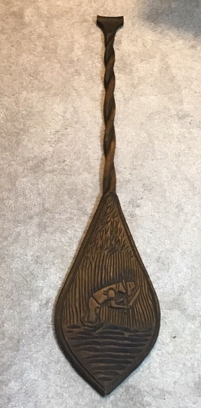 Brazilian Paddle Amazon River South America Souvenir Wood Hand Carved 44”