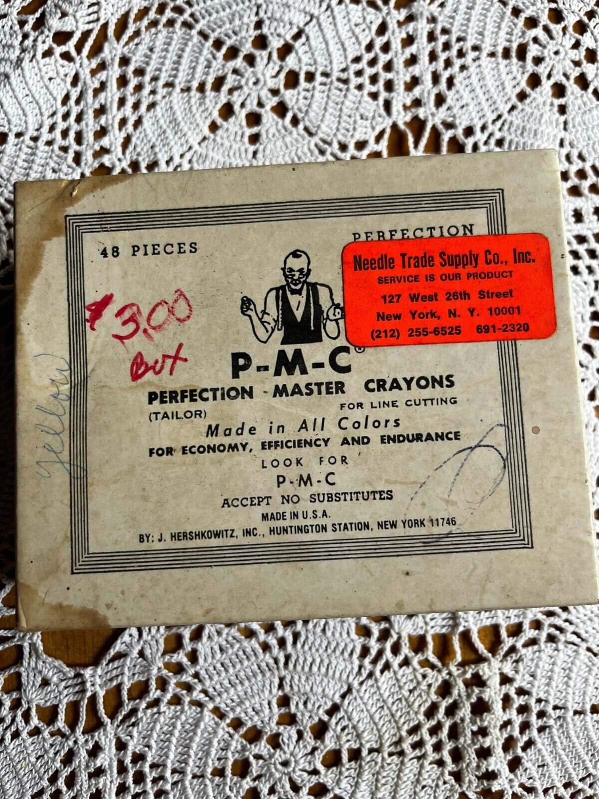 NOS 43 Pieces Perfection Master Crayon P-M-C Tailor Sewing Yellow Marker