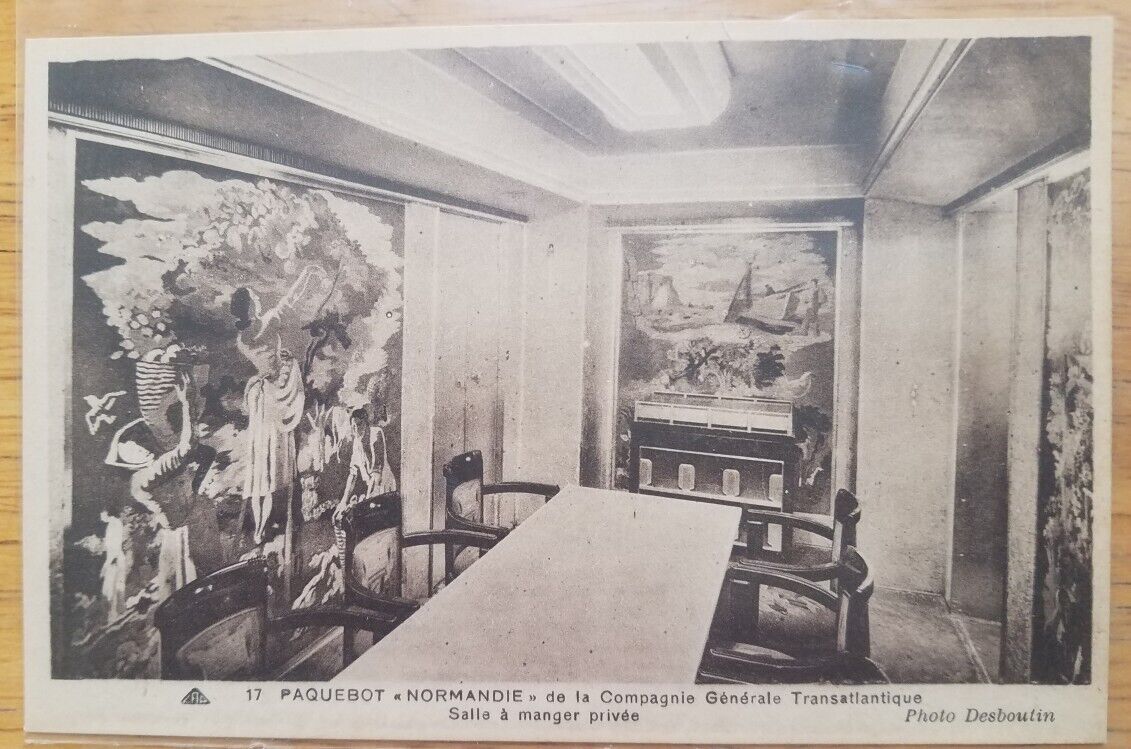 NORMANDIE (French) Post card Interior photo of 