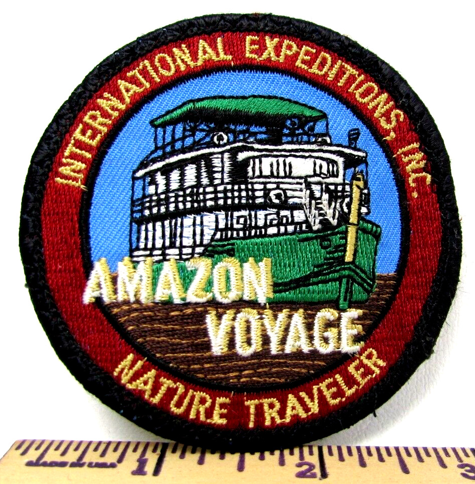 Vintage Amazon Voyage Nature Traveler Jacket Patch International Expeditions Inc