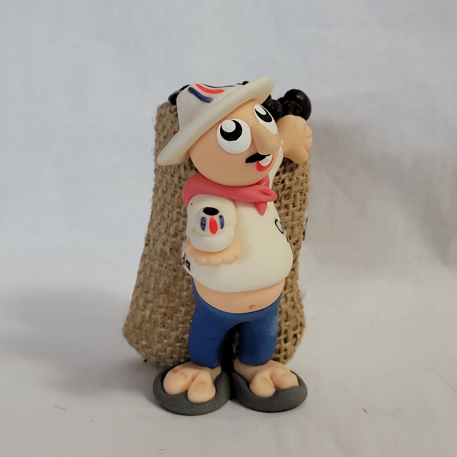 Vintage Costa Rica Pura Vida Souvenir Guy With Coffee Beans