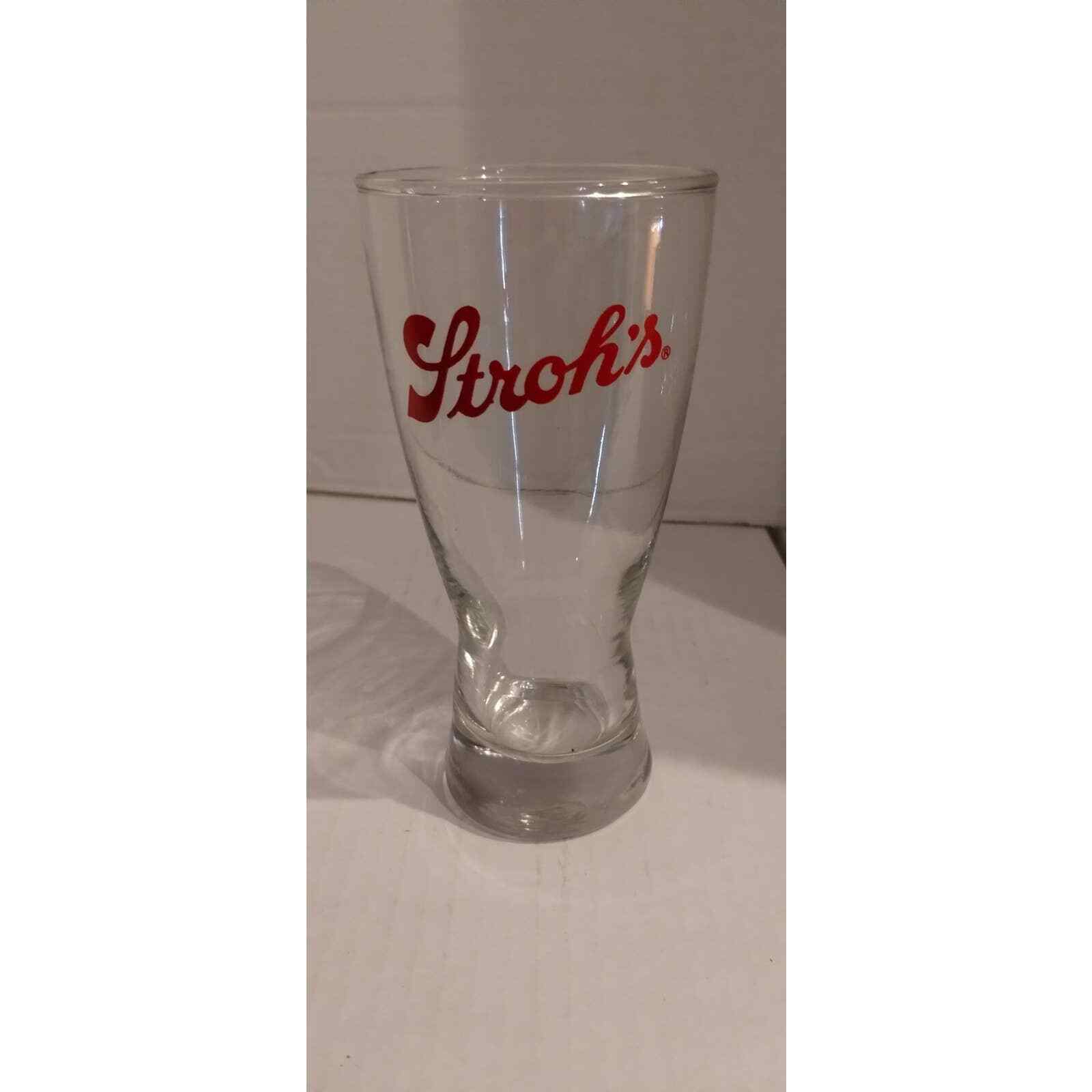 Stroh's Vintage Clear Beer Glass