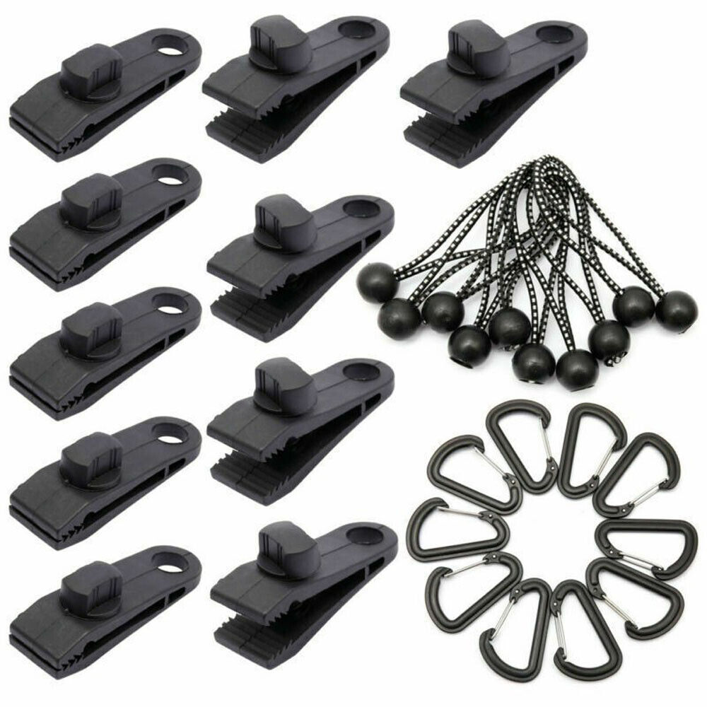 30pcs  Tarp Clips Heavy Duty Lock Grip Tent Fasteners Clamps with B5I6