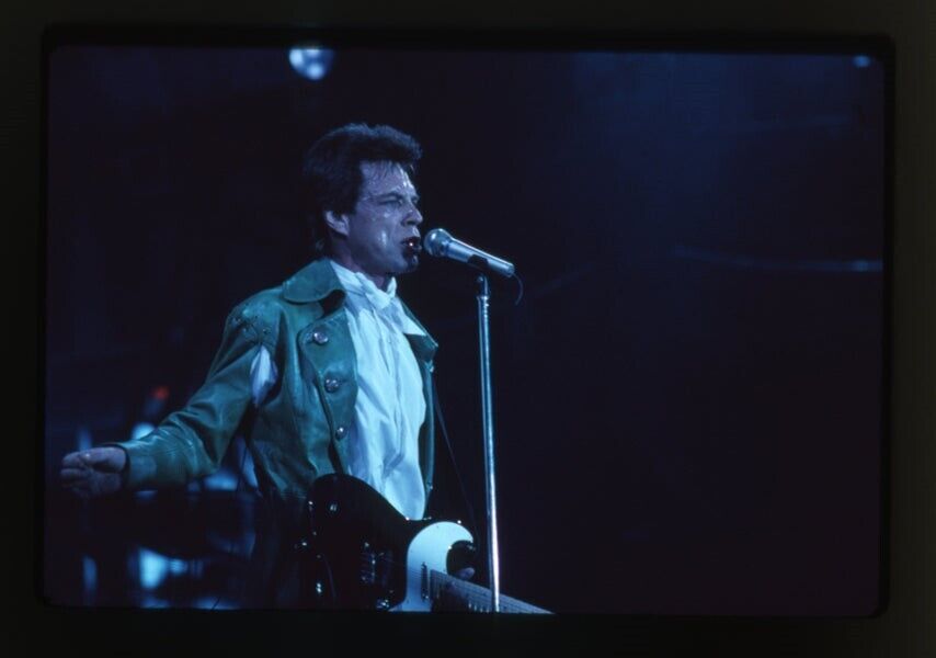 Mick Jagger The Rolling Stones Singing in Concert Original 35mm Transparency