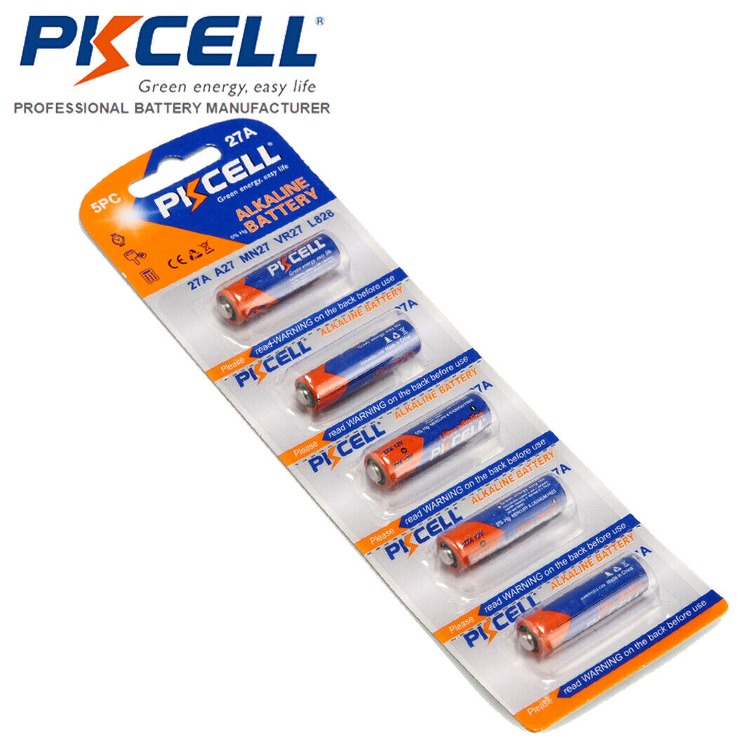 A27 27A 12V Batteries 0%Hg L828 CA22 MN27 EL812 Alkaline For Door Lock 5Pcs