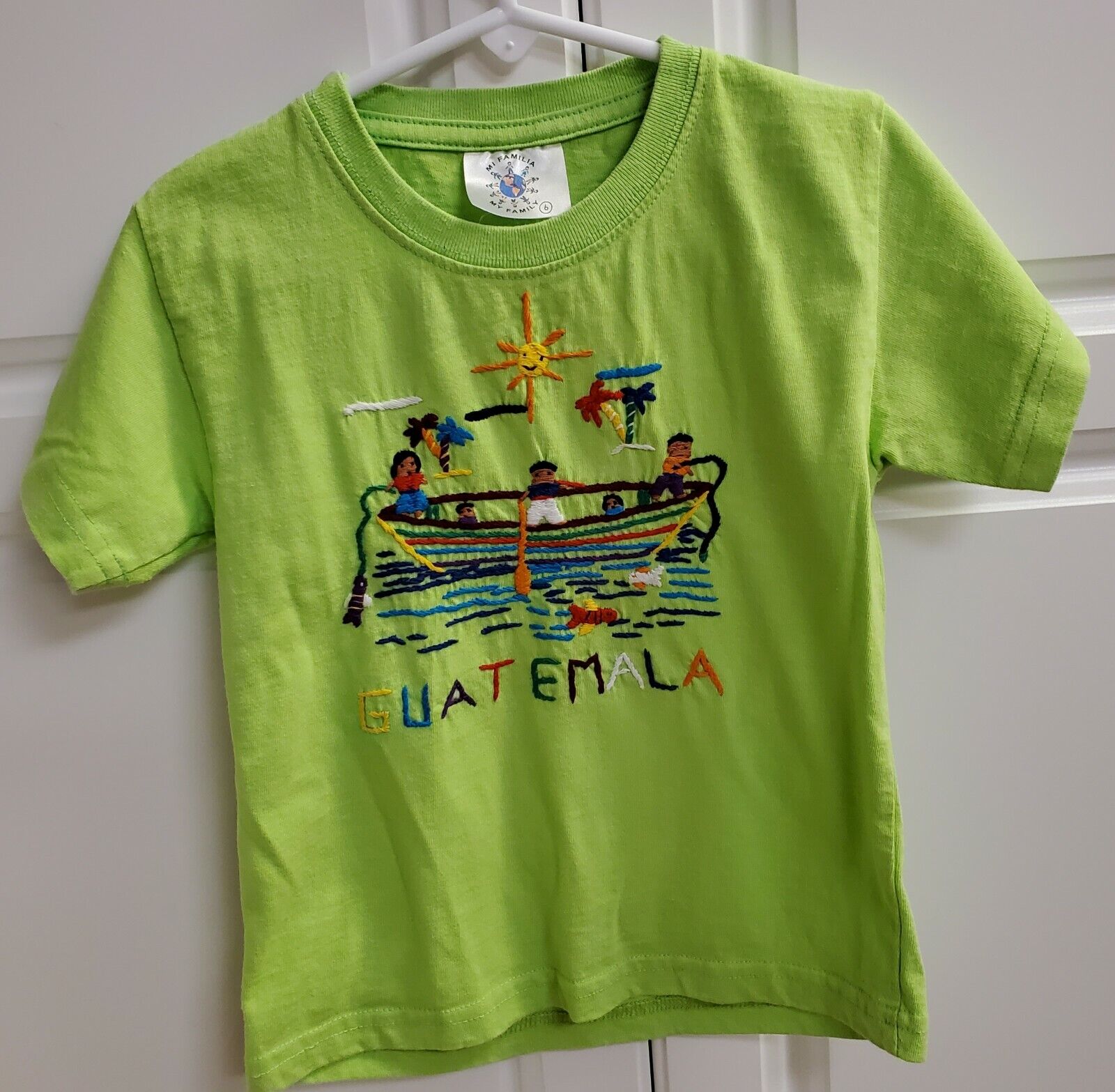 Child's Hand-Embroidered Cotton Shirt from Guatemala worn & washed once size 6
