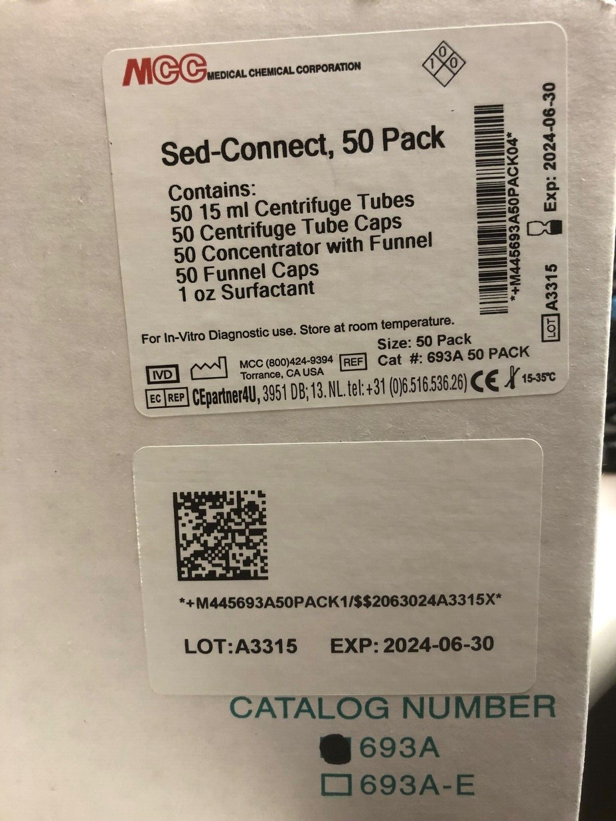 Medical Chemical SED-CONNECT Fecal Concentration Kits (50 per box)