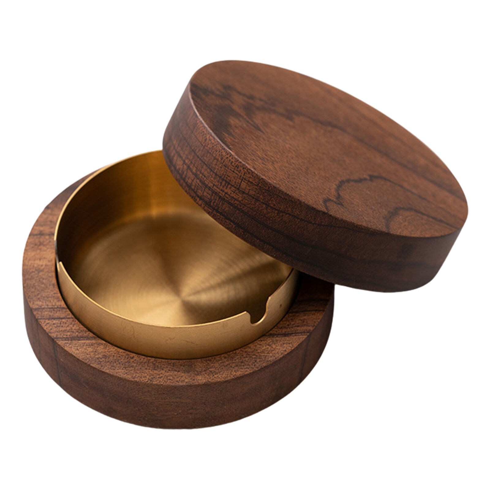 Ashtray Wooden Ashtray For Smokers Stainless Steel Liner Ash Tray With Cover
