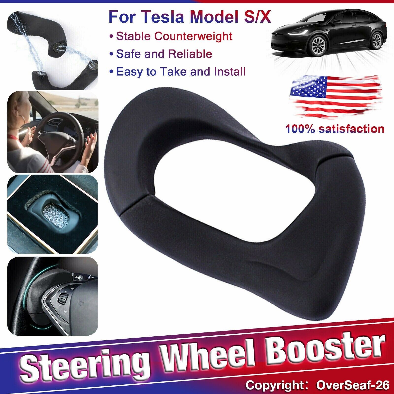 Steering Wheel Booster Weight Autopilot Counterweight Ring for Tesla Model S/X
