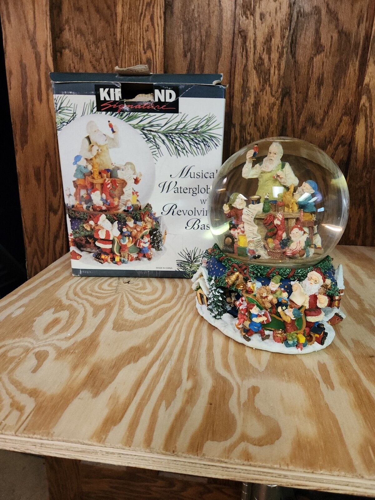 Kirkland Musical Waterglobe w/ Revolving Base “I'll Be Home for Christmas” Nice!