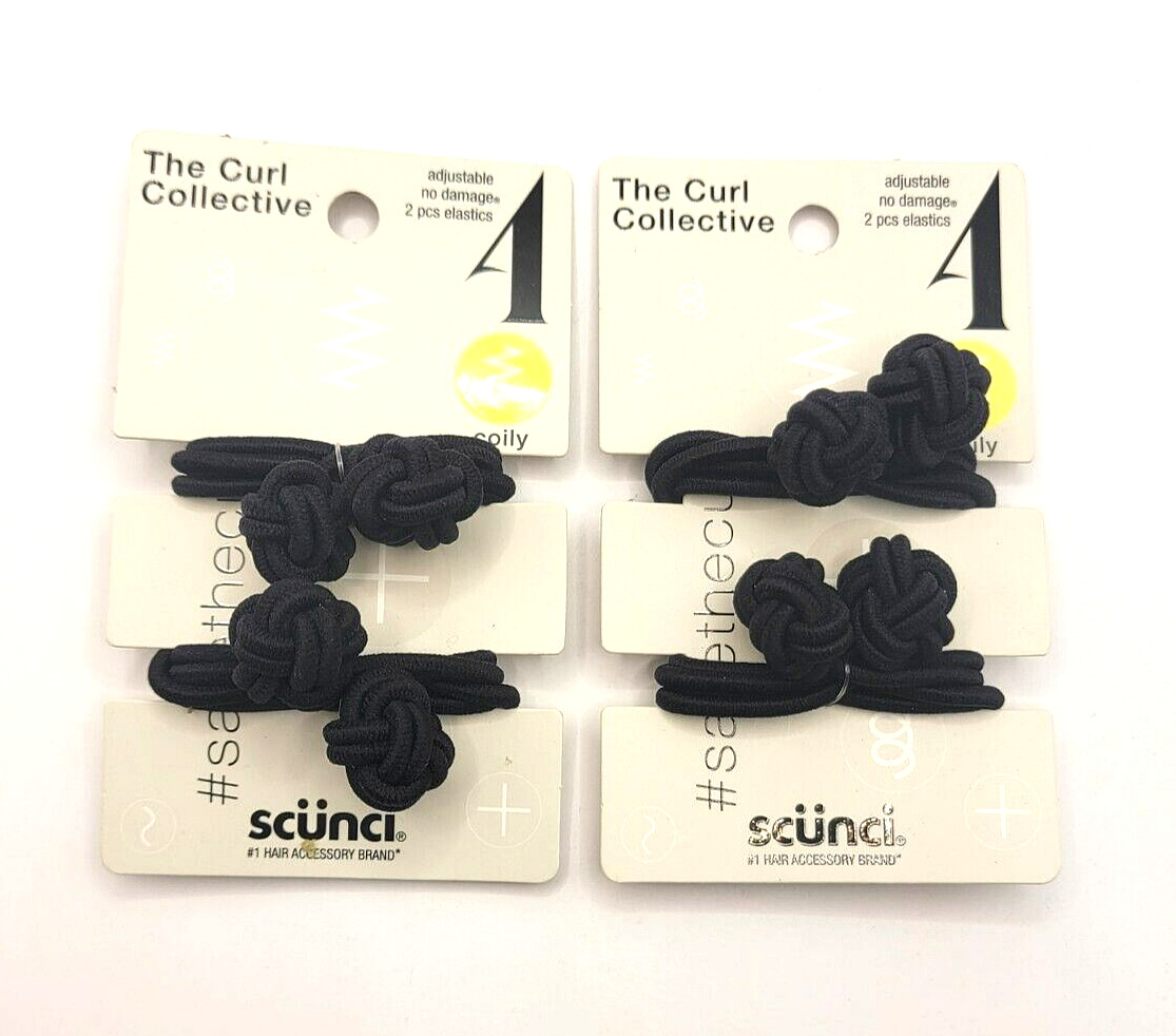 2PACK SCUNCI - The Curl Collective COILY 4 - 2pc per Pack - Black - NEW AS SHOWN