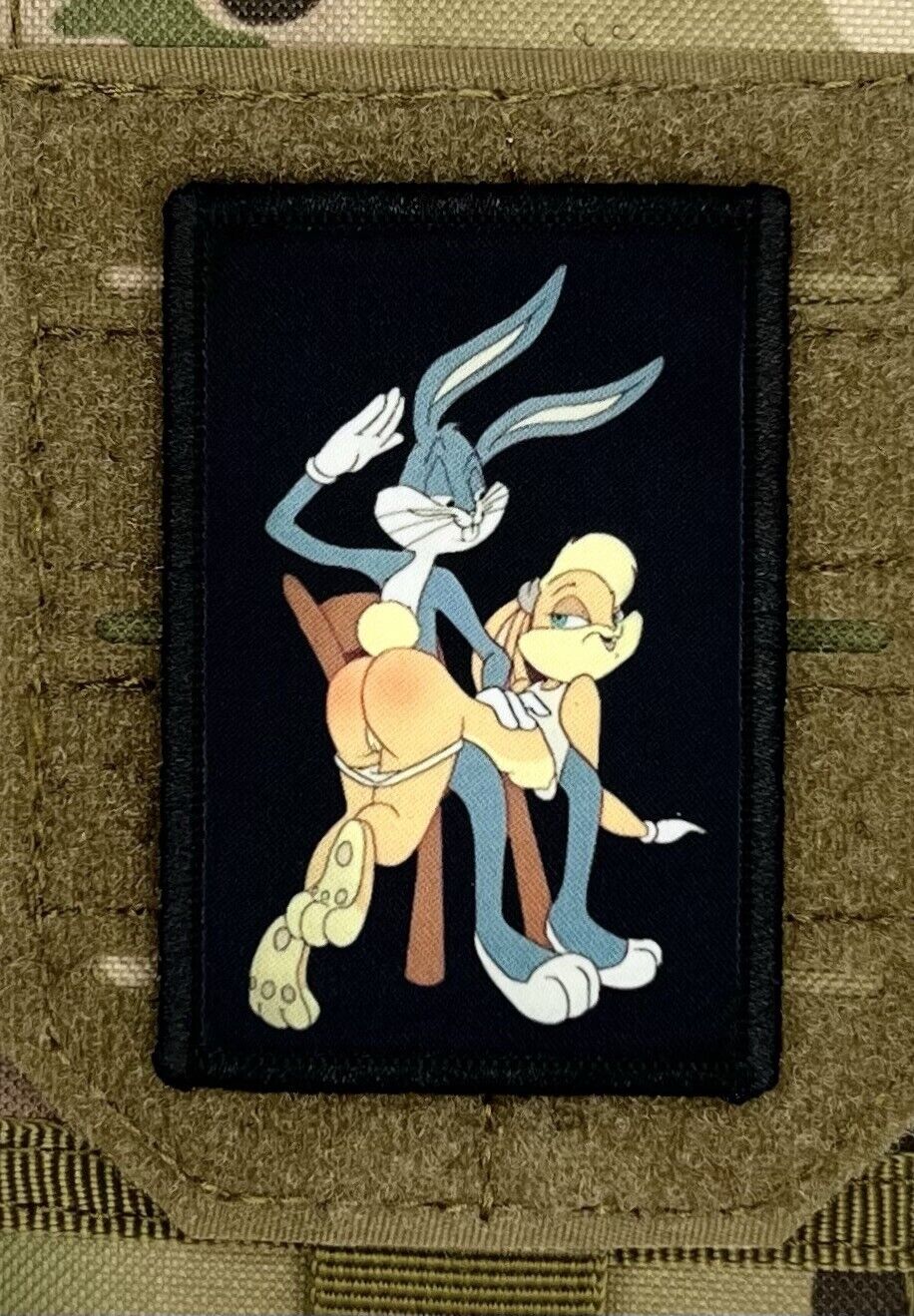 Looney Tunes Bugs Bunny Morale Patch / Military ARMY Tactical Hook & Loop 351