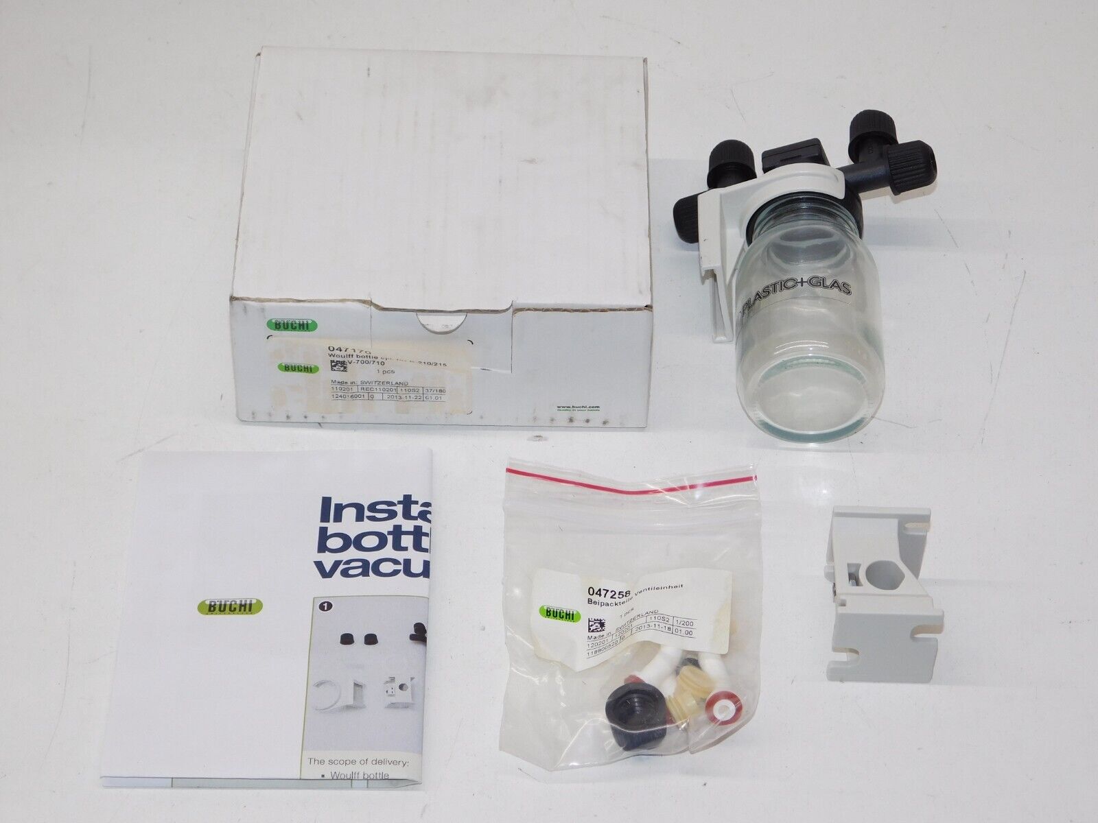 New Buchi 047170 Woulff Bottle CPL for Rotavapor R-210/215 V-700/710 Unit in Box