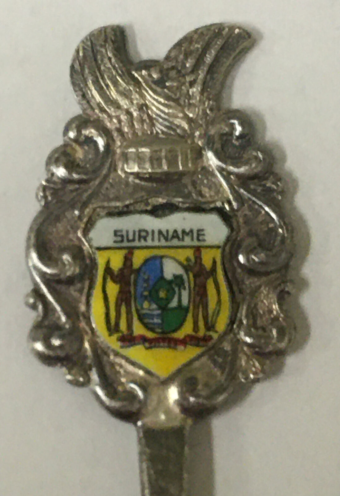 Vintage Souvenir Spoon Collectible Suriname 7.5/8” Enamel
