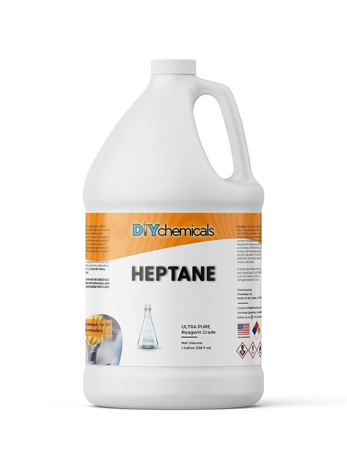 Diychemicals N-Heptane –- High Purity Laboratory Grade Heptane Industrial Nonpol