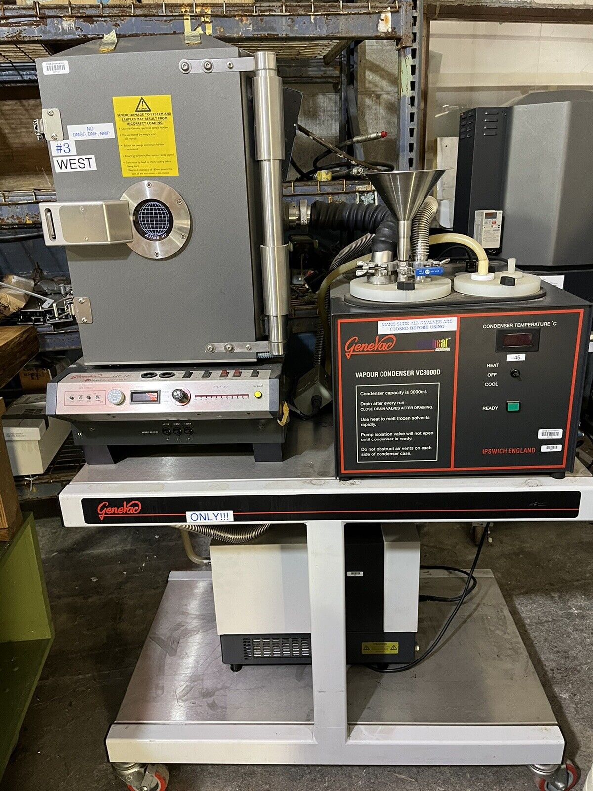 GeneVac Evaporation System HT-12 Atlas Evaporator VC3000D Condenser CVP100 Pump