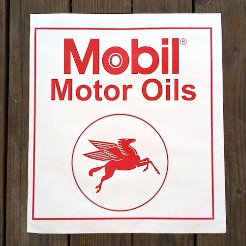 2 Original MOBIL MOTOR OILS Automobile Car Paper FLOOR MATS 1960s Pegasus NOS