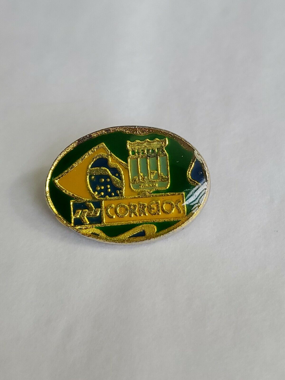 Correios Lapel Hat Jacket Pin Vintage Brazil Post Office