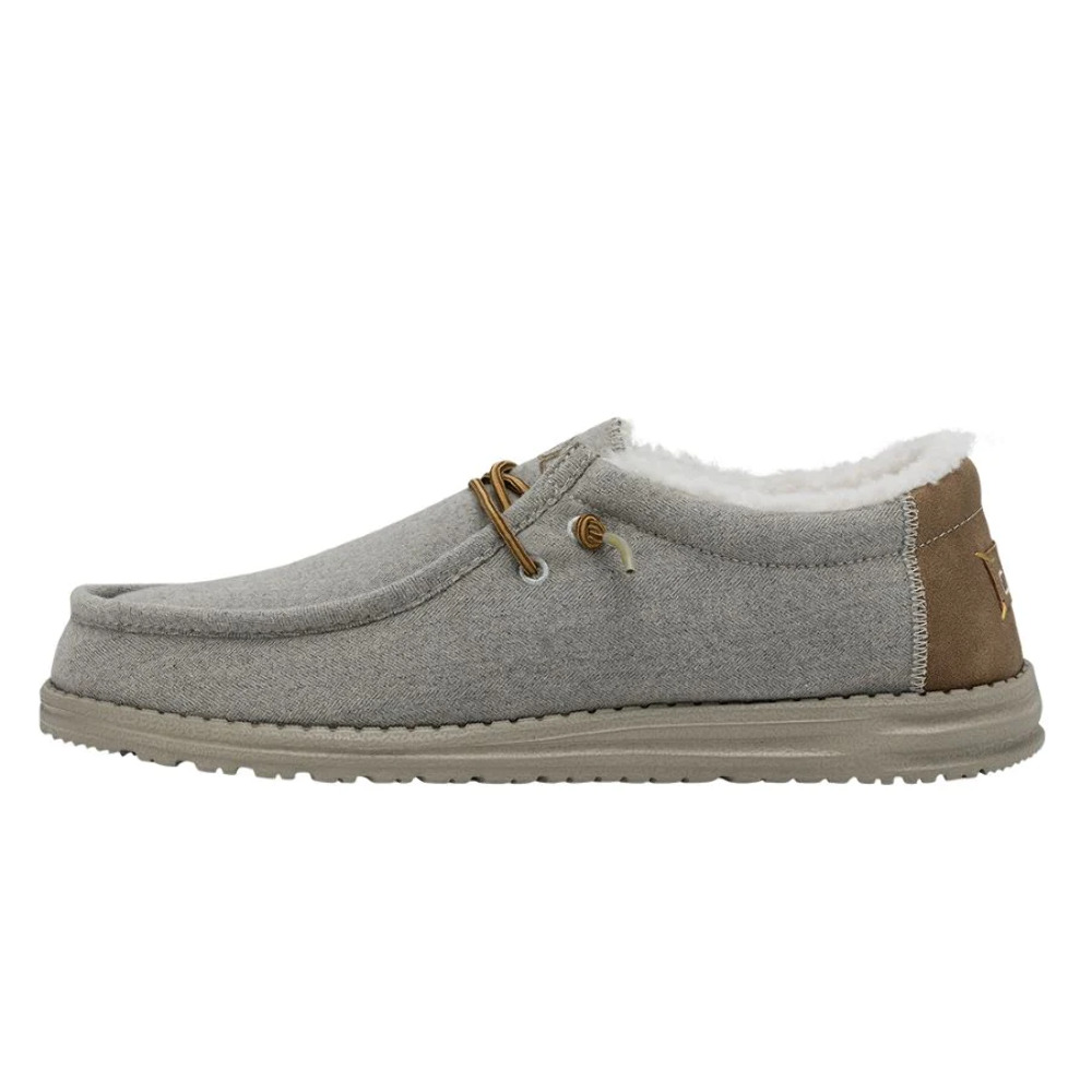 Hey Dude Wally Herringbone Grey | Men’s Shoes | Men's Slip on Loafers