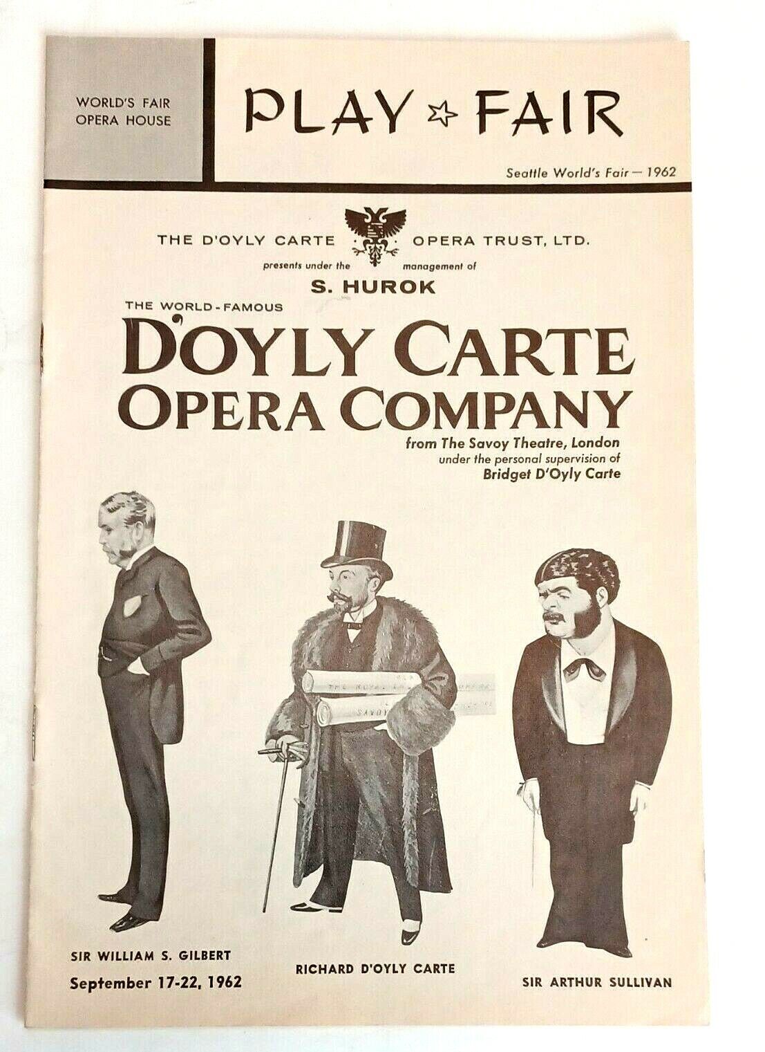 Play Fair 1962 Seattle World's Fair D'oyly Carte Opera Company