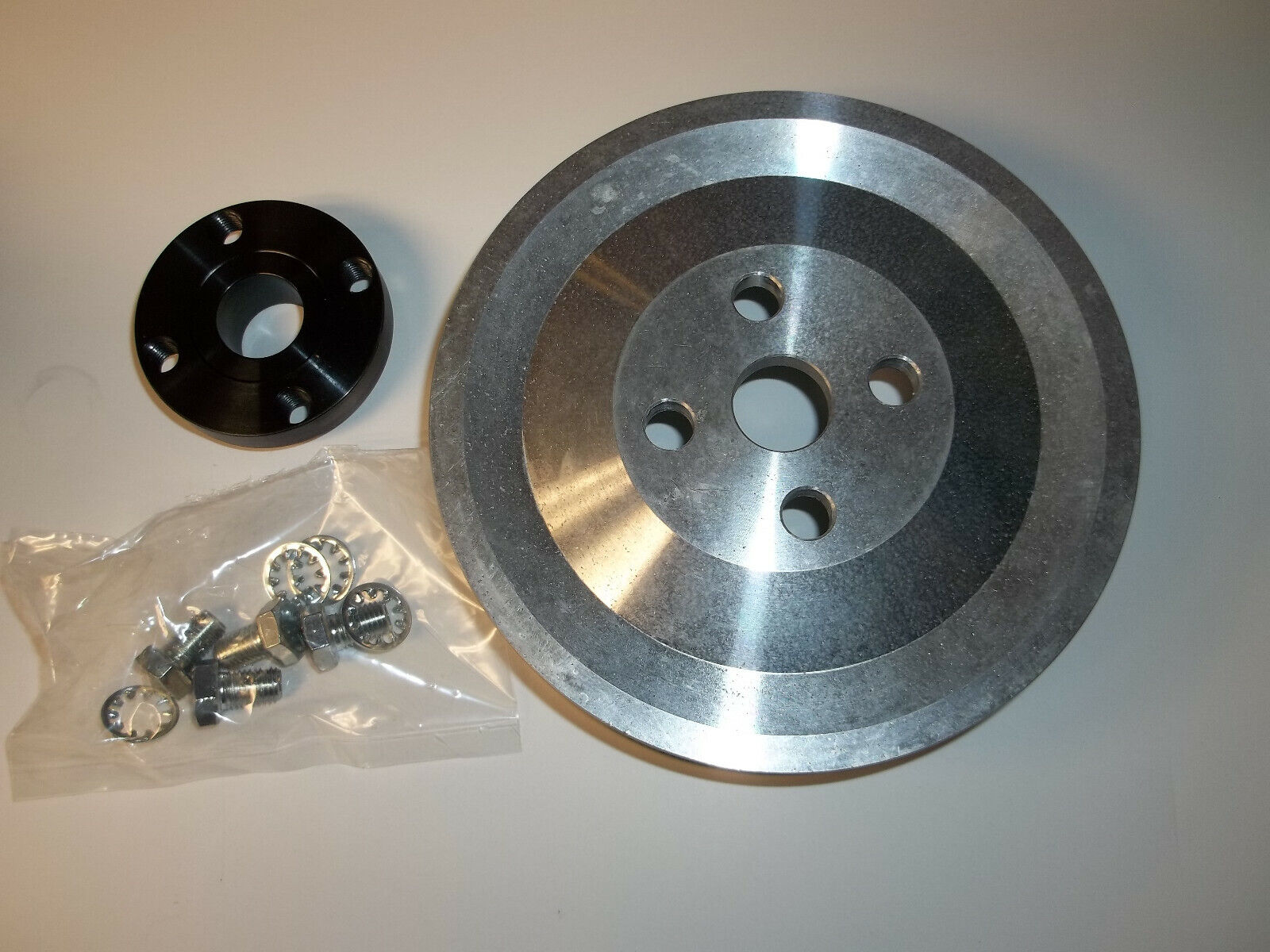 ALUMINUM BOLT ON MERCRUISER SEA WATER PUMP PULLEY SERPENTINE BELT REPLC PRESSED