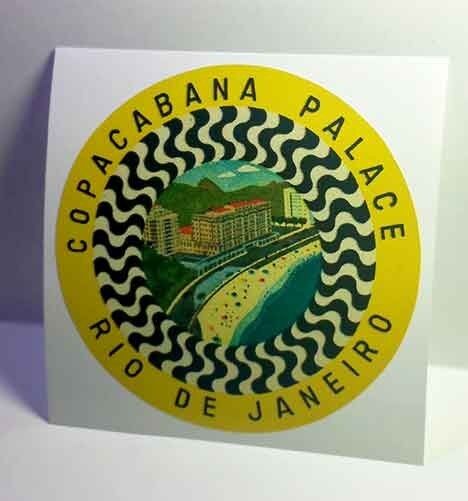 Copacabana Palace Vintage Style Travel Decal / Vinyl Sticker, Luggage Label