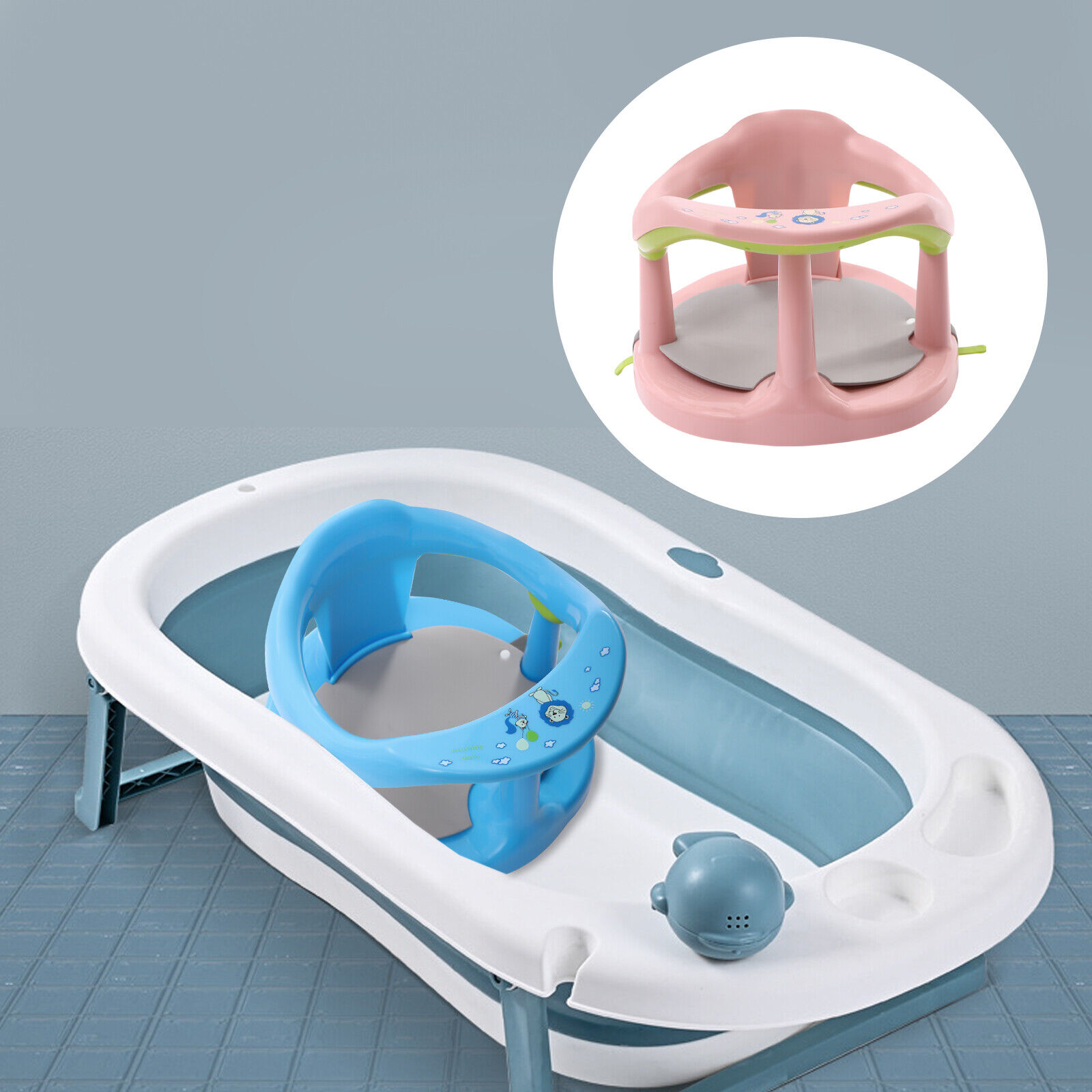 Safety Bath Tub Ring Chair  Baby Seat w/ 4 Anti Slip  Suction Cups 6-18 Months