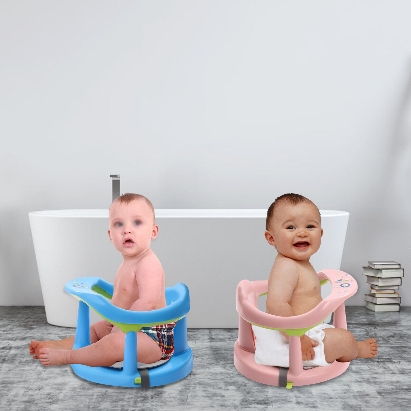 6-18 Months Baby Bath Seat Chair Tub with Suction Cups For Stability Non-slip