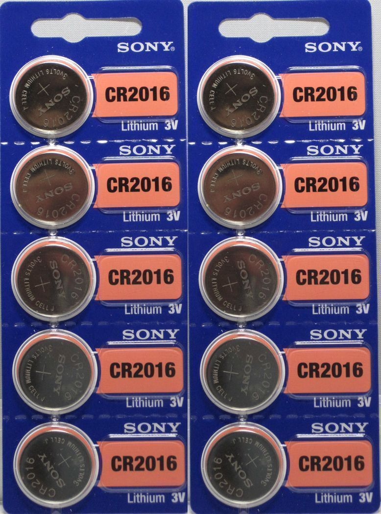 10 x SONY/MURATA CR2016 Lithium Battery 3V Exp 2030 Pack 10 pcs Coin Cell
