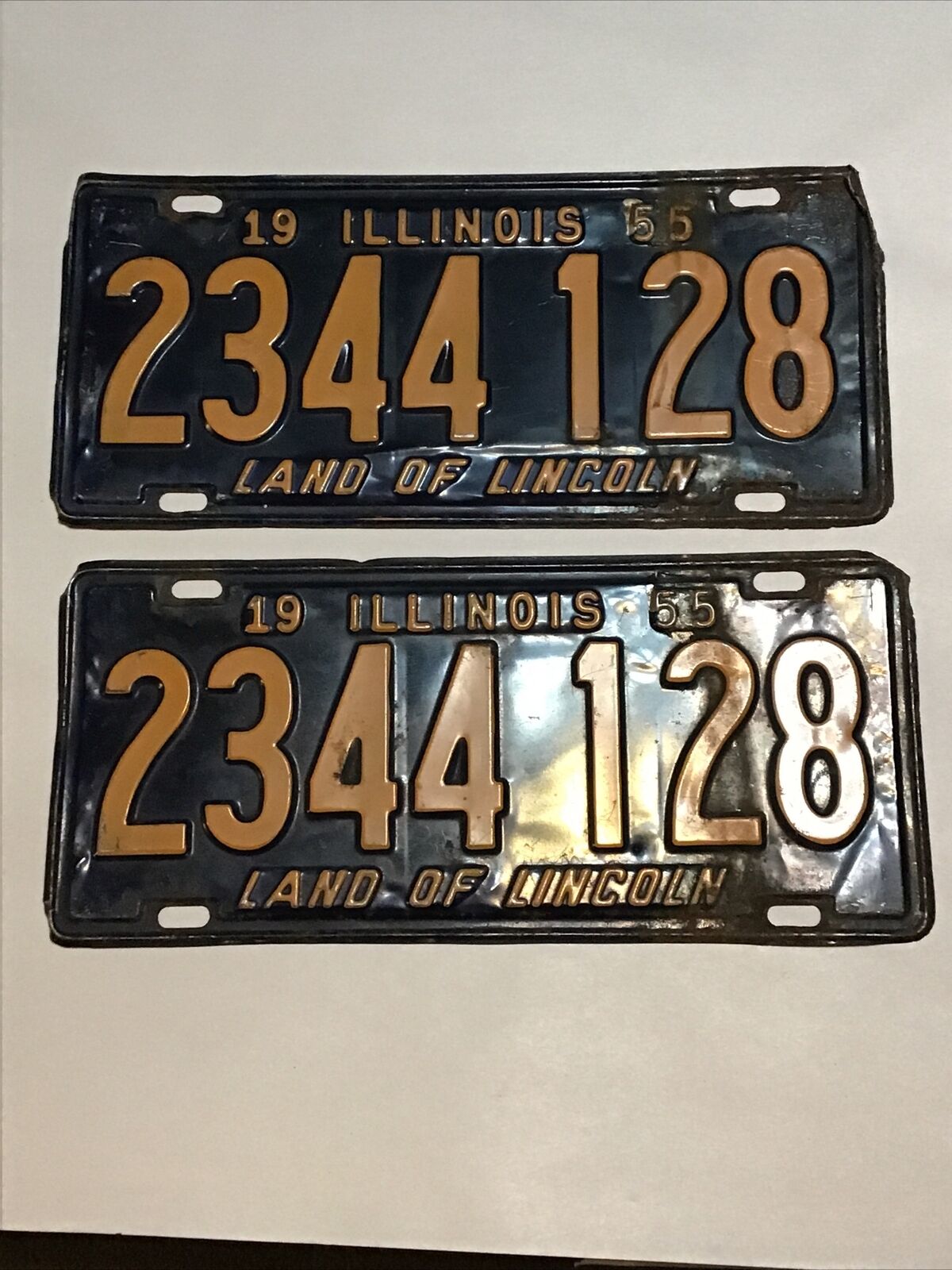 1955 Illinois license plate pair #2344128  1955 Ford Chevy Plymouth