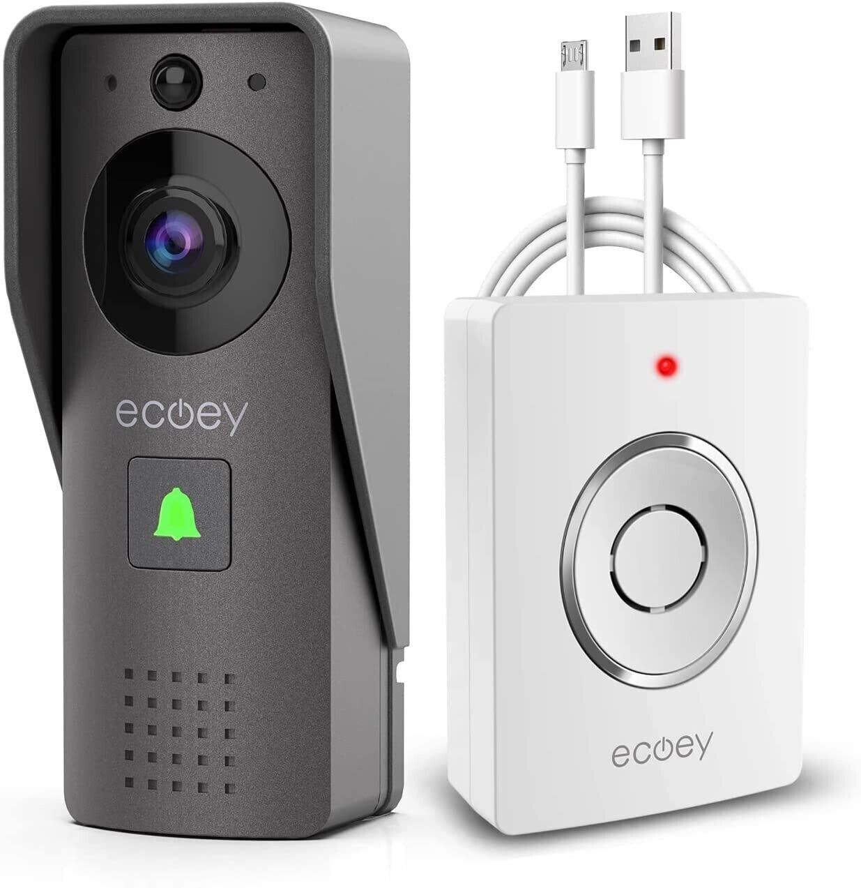 Ecoey Video Doorbell Camera Smart Wi-Fi Doorbell Camera with Two-Way Audio