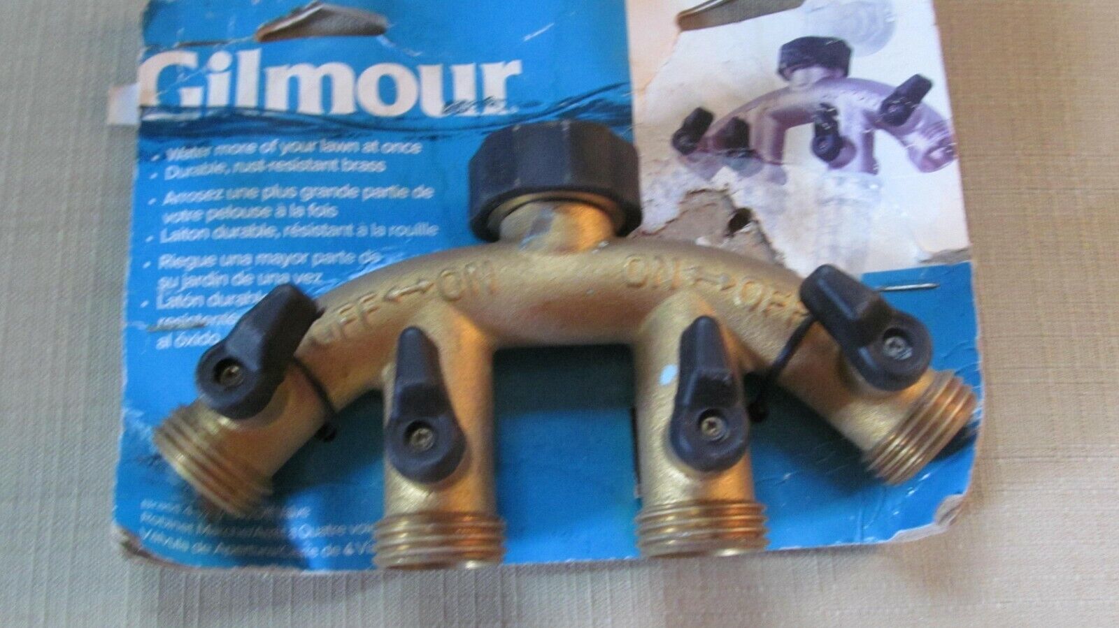 Gilmour Brass 4-way  on / off valve 800444-1001