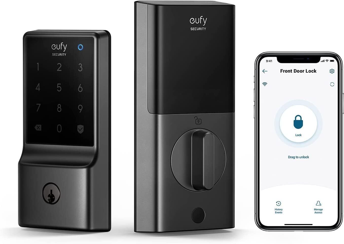 eufy Security C210 Smart Lock 5-in-1 Keyless Entry Door Lock Wi-Fi Deadbolt BHMA