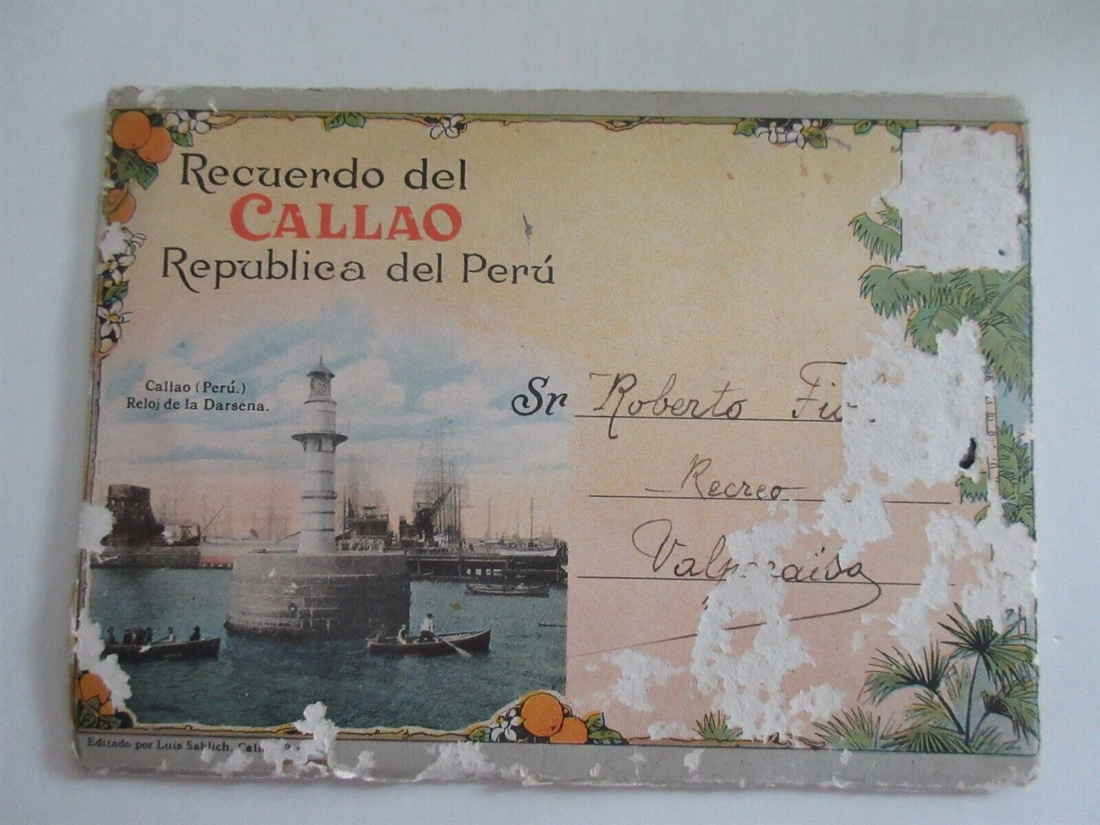 PERU Callao vintage Photo Postcard foldout set