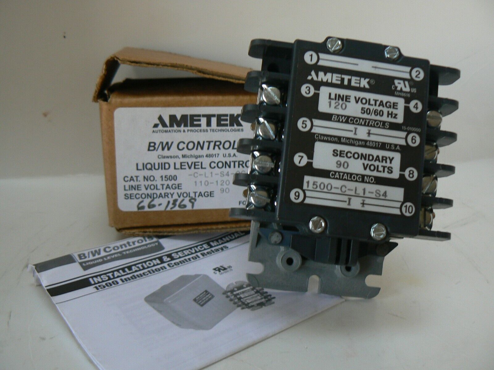 AMETEK, B/W controls, Cat# 1500-C-L1-S4-OC-X. Liquid Level Control-NEW-