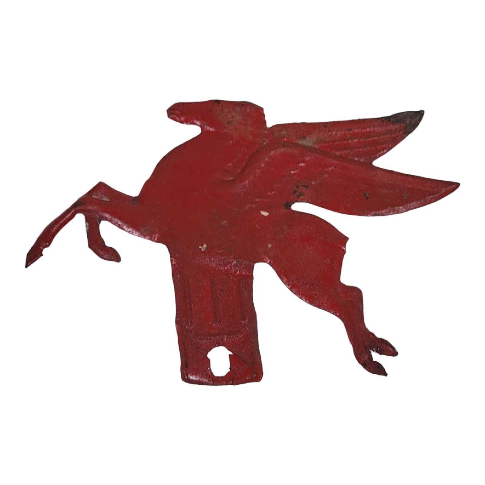 Vintage Mobil Oil Gas Pegasus Advertising Car License Plate Topper Sign Emblem